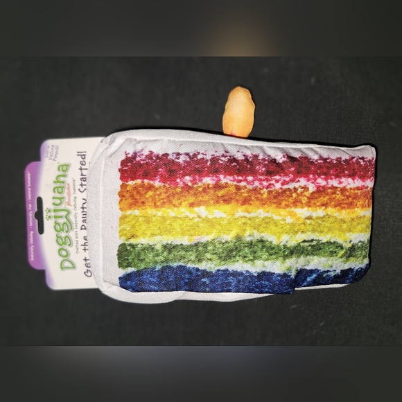 Doggijuana Get the Pawty Started Refillable Juananip Cake Squeaky Dog Plush Toy - Picture 5 of 5